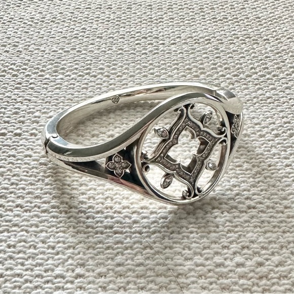 BRIGHTON Morena Hinged Bangle Bracelet • Silver Plated Swarovski Crystal JB7682 - Picture 2 of 14